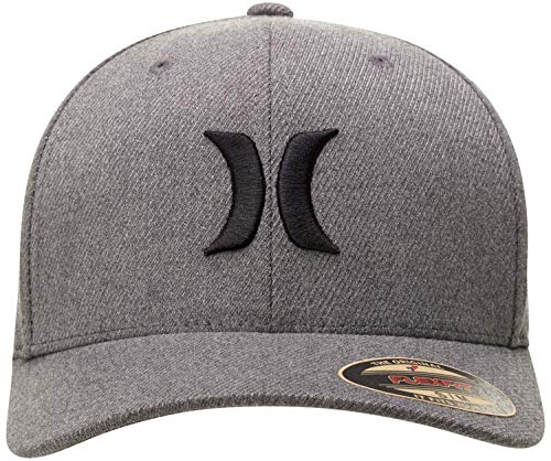 Black Textures Stretch Fitted Hat, Size 