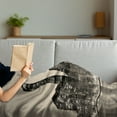thumbnail image 3 of New York Soft Flannel Fleece Throw Blanket, Manhattan Skyline at Night East River Panoramic Famous City Urban Life in USA, Cozy Plush for Indoor and Outdoor Use, 50" x 70", Sepia Black, by Ambesonne, 3 of 5