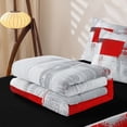thumbnail image 6 of Homewish Red Abstract Ombre Zipper Twin Comforter Sets with Fitted Sheet and 2 Pillowcases,Grunge Aesthetic Zipper Bedding Set,Black Reversible,4pcs, 6 of 8