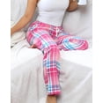 thumbnail image 2 of Active Club Cotton-Blend Flannel Pajama Pants for Women, Flannel Plaid PJ Pants for Women for Sleep and Lounge, Womens PJ Bottoms (Pink, 2X), 2 of 5
