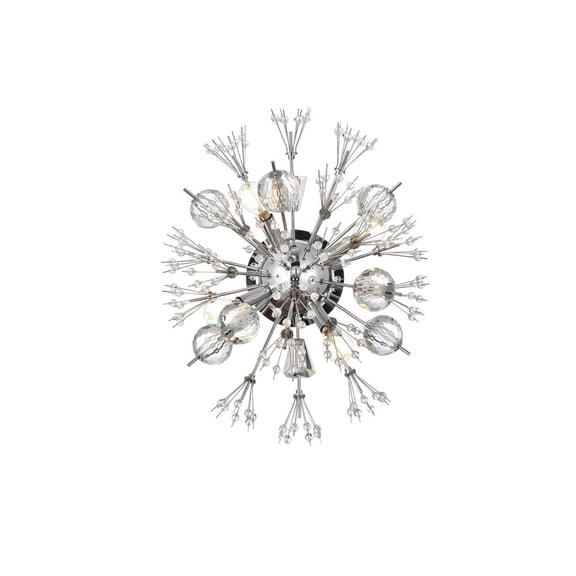 Vera 19 inch crystal starburst wall sconce in chrome