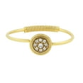 thumbnail image 2 of 1928 Jewelry 14K Gold Dipped Clear Crystal Spring Hinge Cuff Bracelet, 2 of 4