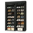 thumbnail image 4 of Ktaxon Shoe Rack Storage Organizer, 10 Tiers Double Row Portable Nonwoven Fabric Cover Shoe Rack Holds up to 40 Pairs, Black, 4 of 12