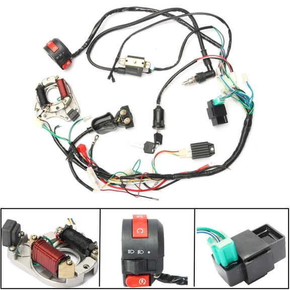 NIBOLOG 50 70 90 110CC CDI Wire Harness - Assembly Wiring Kit for ATV Electric Start Quads