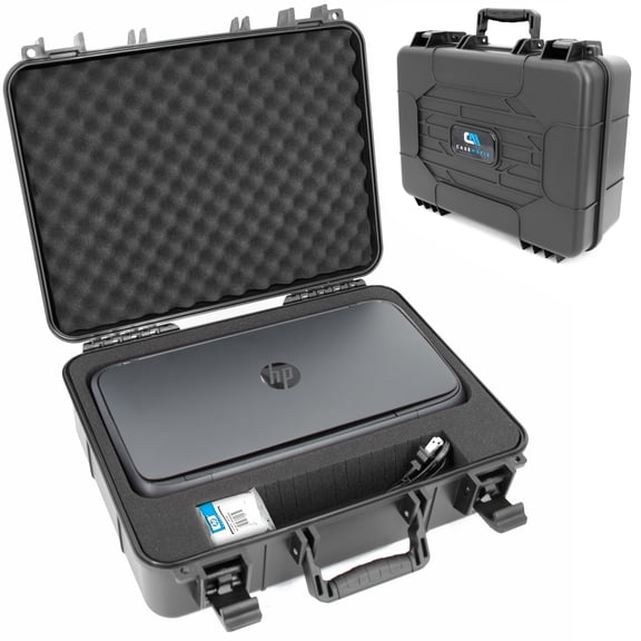 CASEMATIX Portable Printer Carry Case Compatible with HP Officejet 250 Wireless Mobile Printer, Ink Cartridges and Power Cable