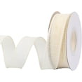 thumbnail image 1 of Joycrosso Burlap Wired Edge Ribbon 1 inch x 10 Yards, Ivory, Ideal for Crafting, Gift Wrapping, Wreath, Christmas Tree, and Rustic Wedding Decorations, 1 of 4