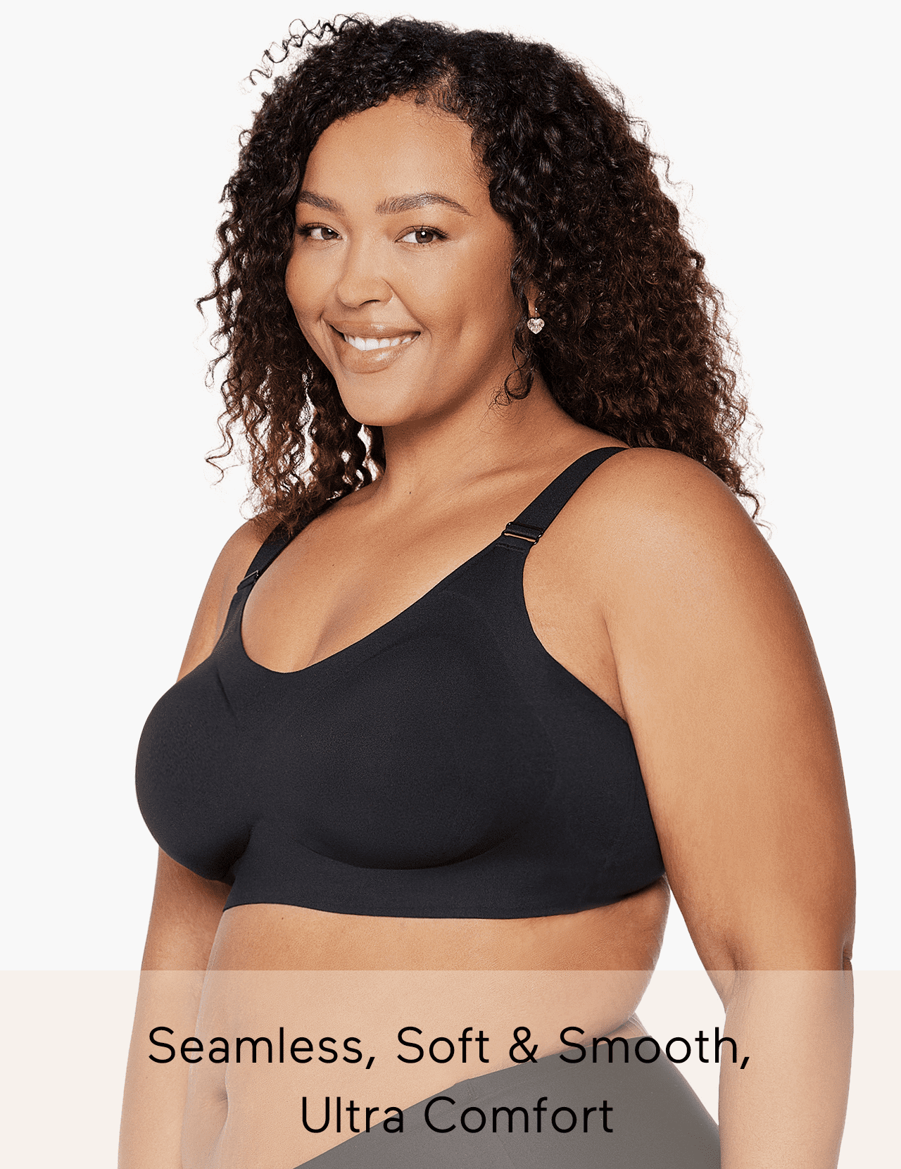 Momcozy Seamless Bra for Women, Wireless Invisible Support Bra, Comfortable Soft Adjustable, Black