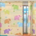 thumbnail image 2 of Coolnut Multicolor Elephants and Flowers Semi Sheer Curtains Window Voile Drapes Panels Treatment-55x78in for Living Room Bedroom Kids Room, 2 Pieces, 2 of 4