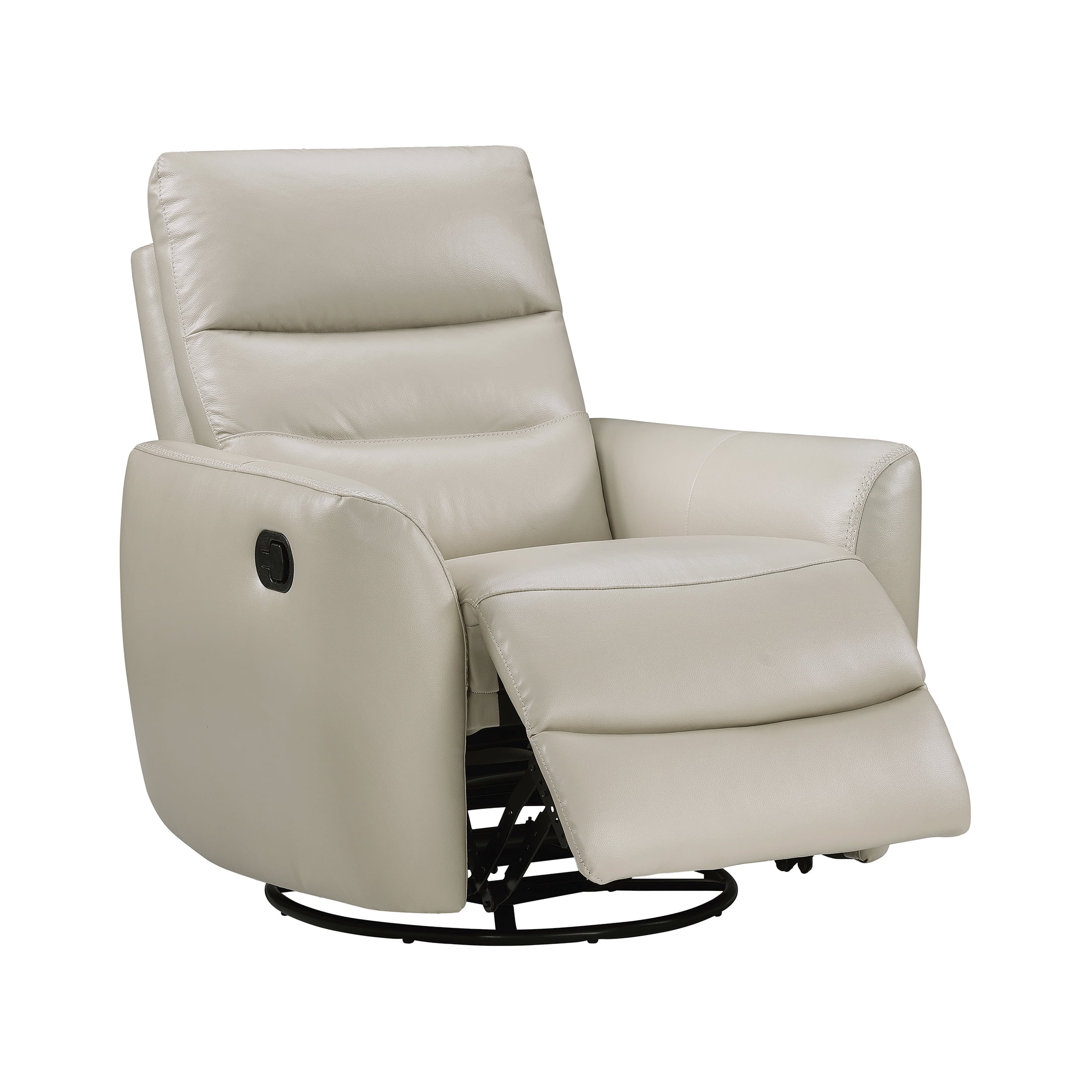 OakvillePark Ashwyn Bay Leather Match Swivel Glider Reclining Chair, Taupe
