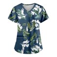 thumbnail image 4 of Birdeem Mode de la Saint-Patrick pour Femmes, Col en V, Décontracté, Manches Courtes, Imprimé, Poches, Hauts Blouse pour Dames, 4 of 6