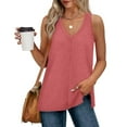 thumbnail image 3 of Tank Tops for Women Summer V Neck T Shirts Trendy Sleeveless Basic Tee Loose Fit 2025 Fashion, 3 of 6