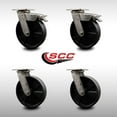 thumbnail image 2 of 8 Inch 316SS Glass Filled Nylon Swivel Caster Set with Ball Bearing 2 Brakes SCC, 2 of 2