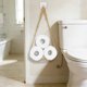 thumbnail image 5 of Bolsa de almacenamiento colgante de macramé hecha a mano, organizador bohemio tejido para baño, lavandería, multiusos para toallas, libros, revistas, 107 x 3 x 3 cm, 5 of 7