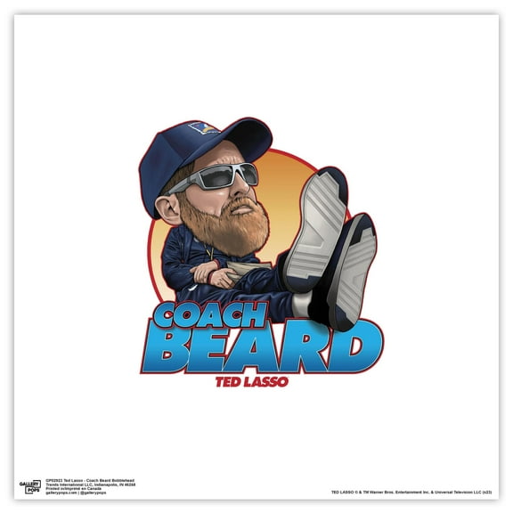 Gallery Pops Ted Lasso - Coach Beard Bobblehead Wall Art, Unframed Version, 12" x 12"