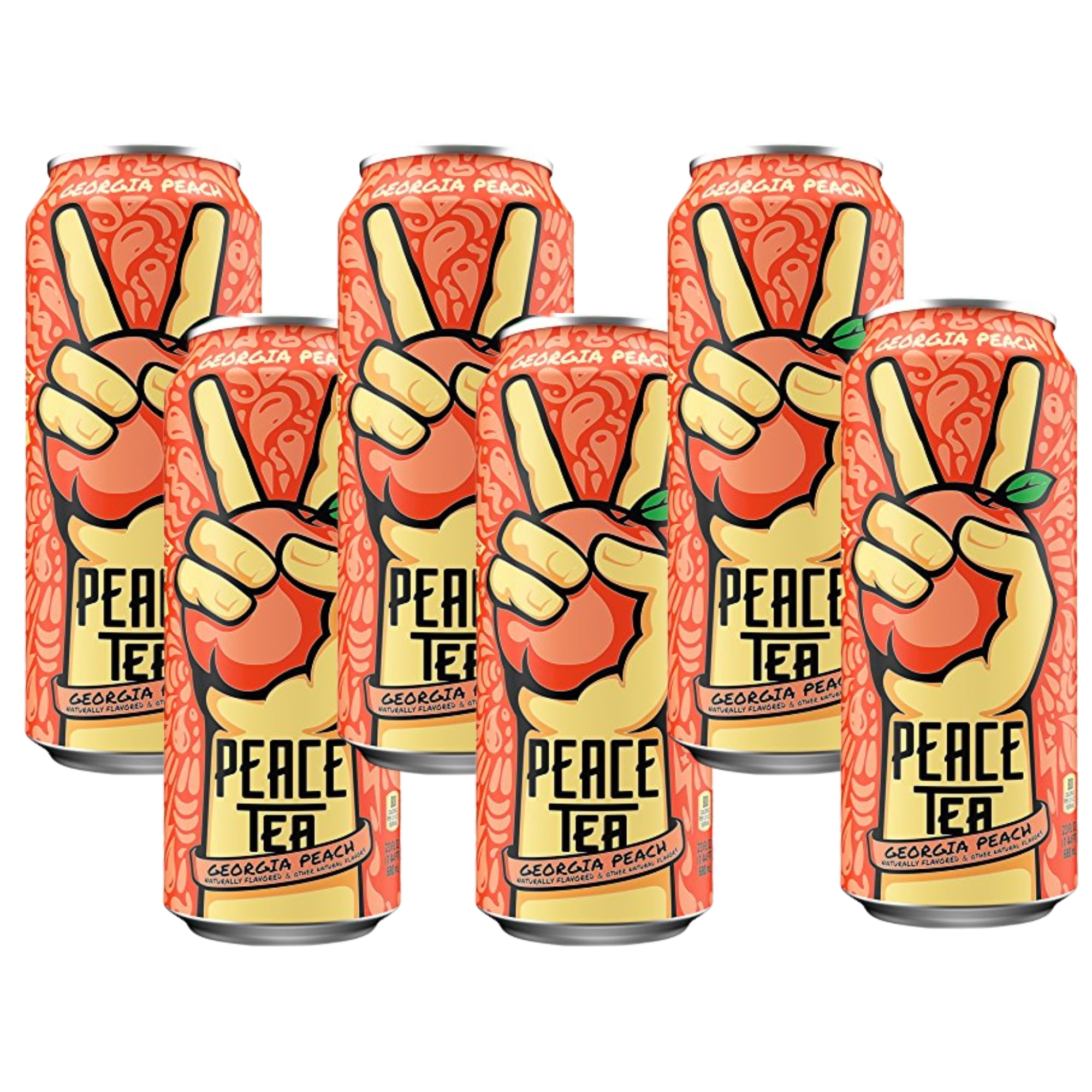 (6) Peace Tea Peach Sweet TeaFlavored Drinks No Artificial