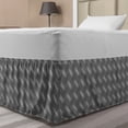 thumbnail image 1 of Geometric Bed Skirt, Repeated Pattern of Diagonal Uneven Abstract Stripes in Greyscale Art Print, Elastic Bedskirt Dust Ruffle Wrap Around for Bedding Decor, 4 Sizes, Grey Off White, by Ambesonne, 1 of 2