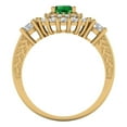 thumbnail image 4 of Halo Engagement Ring for Women - 1.4ct Simulated Emerald in 14K Yellow Gold Promise Ring, 4 of 6