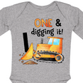thumbnail image 4 of Inktastic One and Digging It Bulldozer 1st Birthday Boys or Girls Long Sleeve Baby Bodysuit, 4 of 5