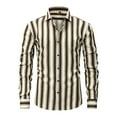 thumbnail image 2 of RongHuan Striped Shirts for Men Fashion Long Sleeve Button Down Shirt Business Casual Daily Work T-Shirt, 2 of 5