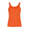 thumbnail image 6 of Women's Solid Color Sleeveless Slim U-Neck Blouse Tank Top, Fitted Bodycon Tunic, Breathable Summer Casual Fashion | CSEONE,Orange L, 6 of 8