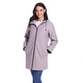 thumbnail image 3 of Women's Weathercast Water-Resistant Hooded Rain Jacket Color: Navy Size: MEDIUM, 3 of 4