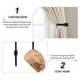thumbnail image 3 of Elegantes alzapaños metálicos para cortinas, 2 unidades, para colgar en la pared, con tornillos, para decoración del hogar y la oficina., 3 of 5