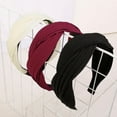 thumbnail image 4 of LinYooLi 3 Packs Twisted Headbands for Women Non Slip Wide Pleated Head Bands Wide Fashion Hairbands Black Wine White Headband Hair Hoops Accessories, 4 of 7