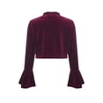 thumbnail image 2 of YONGHS Kids Girls Velvet Cardigan Bolero Open Front Long Sleeve Shrug Shawl Cover Up for Dress Burgundy 14, 2 of 7