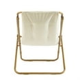 thumbnail image 4 of Urban Shop Velvet Tufted Sling Folding Chair, Off White, 4 of 8