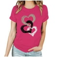 thumbnail image 2 of Goodtrade8 Valentines Shirts Womens Short Sleeve Plus Size Ladies Valentines Day Love Crew Neck Heart Printed Casual Womens T-Shirts, 2 of 7