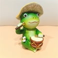 thumbnail image 2 of nvzhuang Cute Band Frog Statue Resin Animals Garden Figurine Outdoor Sculpture for Lawn Patio Decor, 2 of 8