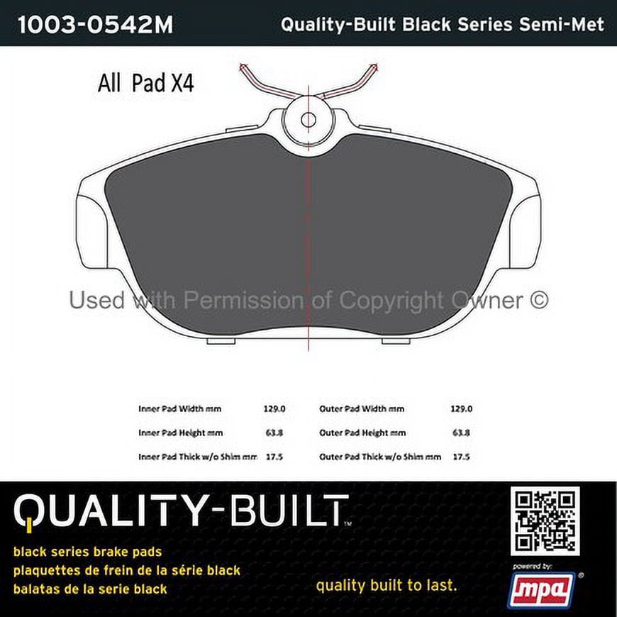 Mpa Electrical 1003-0542M Quality Built Black Series Semi Metallic Brake