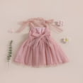 thumbnail image 4 of Filles Enfants Robe Sans Manches Cravate Bandoulière Couches Tulle Robe Cami Été Vêtements Décontractés Robe Princesse, 4 of 8