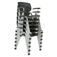 thumbnail image 3 of KFI Studios KOOL Armless Stacking Chair with Casters, Light Gray, White Seat, 3 of 5