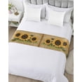 thumbnail image 5 of Xipuska Sunflower Bed Runners for King Size Bed, Decorative Bed Throws for Foot of Bed, Yellow Summer Flower Vintage Bed Runner Sofa Throw Bedding Scarf Protector Slipcover for Bedroom/Hotel, 5 of 6