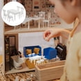 thumbnail image 2 of 5pcs 1/12 mini house Miniature Dining Table Chair Wooden Furniture Set (White), 2 of 8
