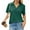 01# Dark Green, variant on Qwertyu Women's Polo Shirts Short Sleeve V-Neck Business Casual Work Collared Tops Dressy Johnny Collar Cute Blouses Purple 2XL