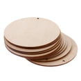 thumbnail image 4 of Rodajas de madera con agujeros, naturales, sin terminar, pretaladradas, redondas, adornos para hacer tú mismo. 100mm 10 piezas, 4 of 9