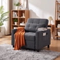 thumbnail image 5 of Chair Bed, Lofka Convertible Sleeper Chair with Adjustable Backrest, Small Couch for Bedroom, Dark Gray, 5 of 14