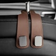 thumbnail image 5 of PU LEATHER Car Seat Headrest Hook for Vehicle,Multifunctional Backseat Organizer Hanger for Hanging Handbag Purse Coat Grocery Bag Black 7 Inch, 5 of 8