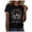 Black, variant on Retro Womens Graphic T Shirts Casual Lightweight Short Sleeve Crew Neck Tee Summer Top Black L