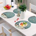 thumbnail image 6 of Ryvnso Christmas Snowflakes Winter Landscape Round Plate Mats Dining Table Placemat Set of 4 for Holiday Decoration, 6 of 7