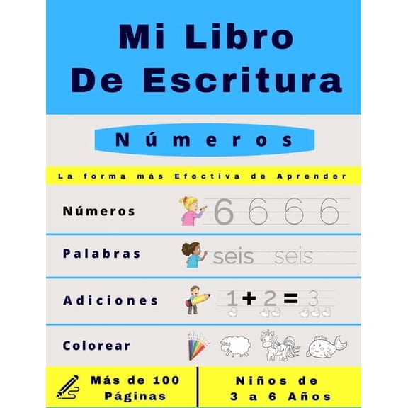 Libro: Mi Libro De Escritura Números: Libro de actividades para niños: A partir de los 3 años - Aprender a escribir los numeros, Book 4, (Paperback)