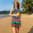 thumbnail image 3 of Pofeuu Tropical Vacation Essentials Print Women's Sleeveless Dress, Loose Fit Summer Dress, Casual Tank Dress for Women, 3 of 7
