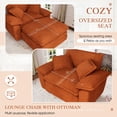 thumbnail image 3 of Muumblus Oversized Accent Chair with Ottoman, 48" Indoor Chaise Lounge Cloud Corduroy Sofa Reading Armchair for Modern Living Room, Bedroom, Orange, 3 of 11