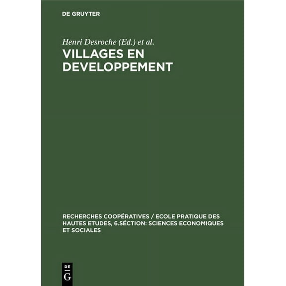 Recherches Coopératives / Ecole Pratique Villages en developpement, Book 5, (Hardcover)