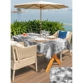 thumbnail image 4 of Outdoor Tablecloth with Umbrella Hole and Zipper, Black Grey Ombre Rectangle Table Cloth 60x102 Inch Waterproof Tablecloth, Gradient Abstract Art Vintage Picnic Table Cover for Patio Camping, 4 of 7
