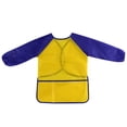 thumbnail image 1 of Youkk Long Sleeves Painting Cover Up For Kids Breathable And Front Large Pocket Solid Color Minimalist Yellow Blue S, 1 of 6