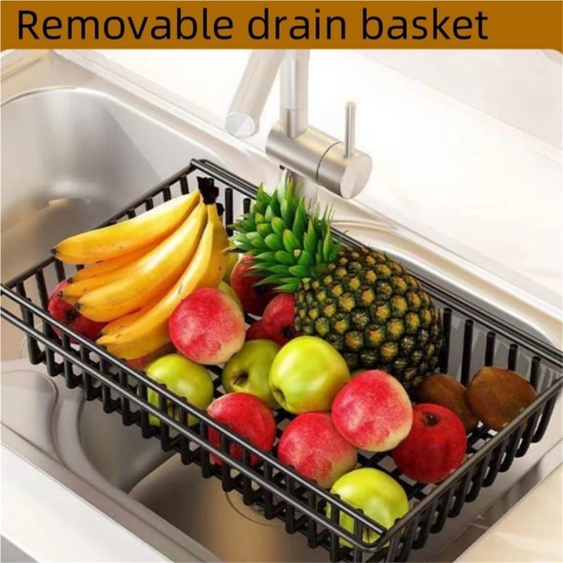 Multifunctional Rolling Kitchen Serving Cart, Metal Storage Rack with Adjustable Mesh Baskets, Kitchen Storage Rack, Fruit Basket Kitchen Cart for Kitchen