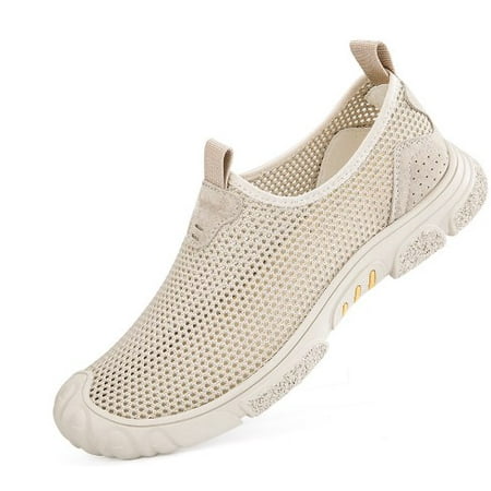 Men s Breathable Mesh Sandals Mens Orthopedic Hollow-Out Summer Sandals Washable Sliding Orthopedic Beach Sliding Shoes